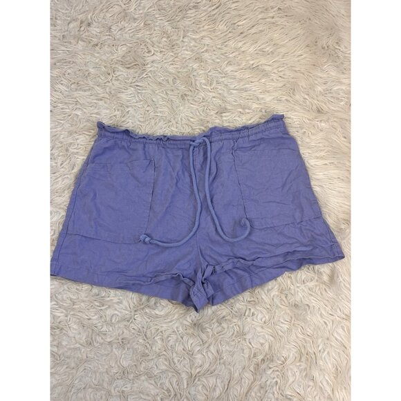 Universal Thread Lavender Purple Linen Elastic Tie Waist Summer Shorts Size XXL - Picture 1 of 9